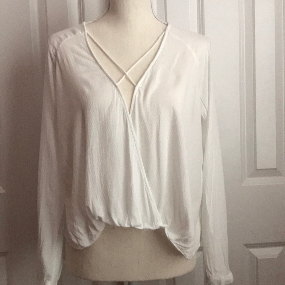 White cross cross blouse from Urban Outfitters